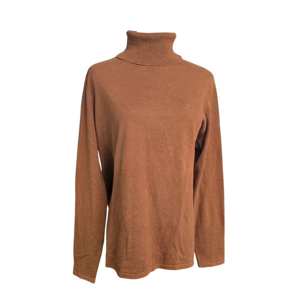 Lauren Ralph Lauren Brown Merino Wool blend Cotton Turtleneck Sweater Plus 1X